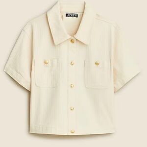 J Crew Denim Button Up Shirt in Creme NWT